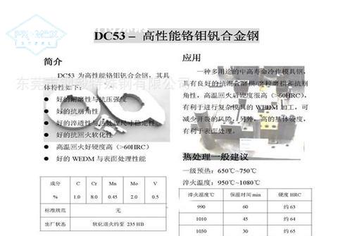 DC53模具鋼技術規范載于日本工業的JIS標準G4404